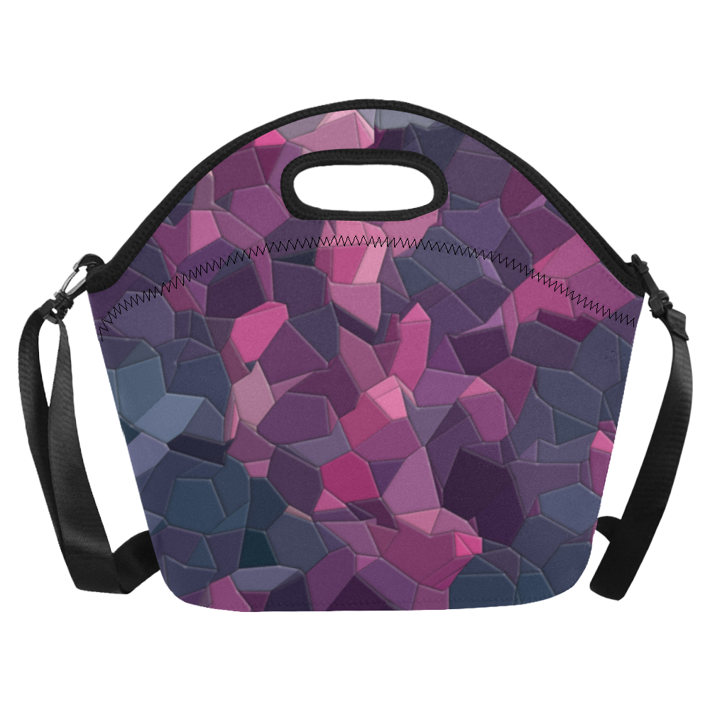 purple pink magenta mosaic #purple Neoprene Lunch Bag/Large (Model 1669)