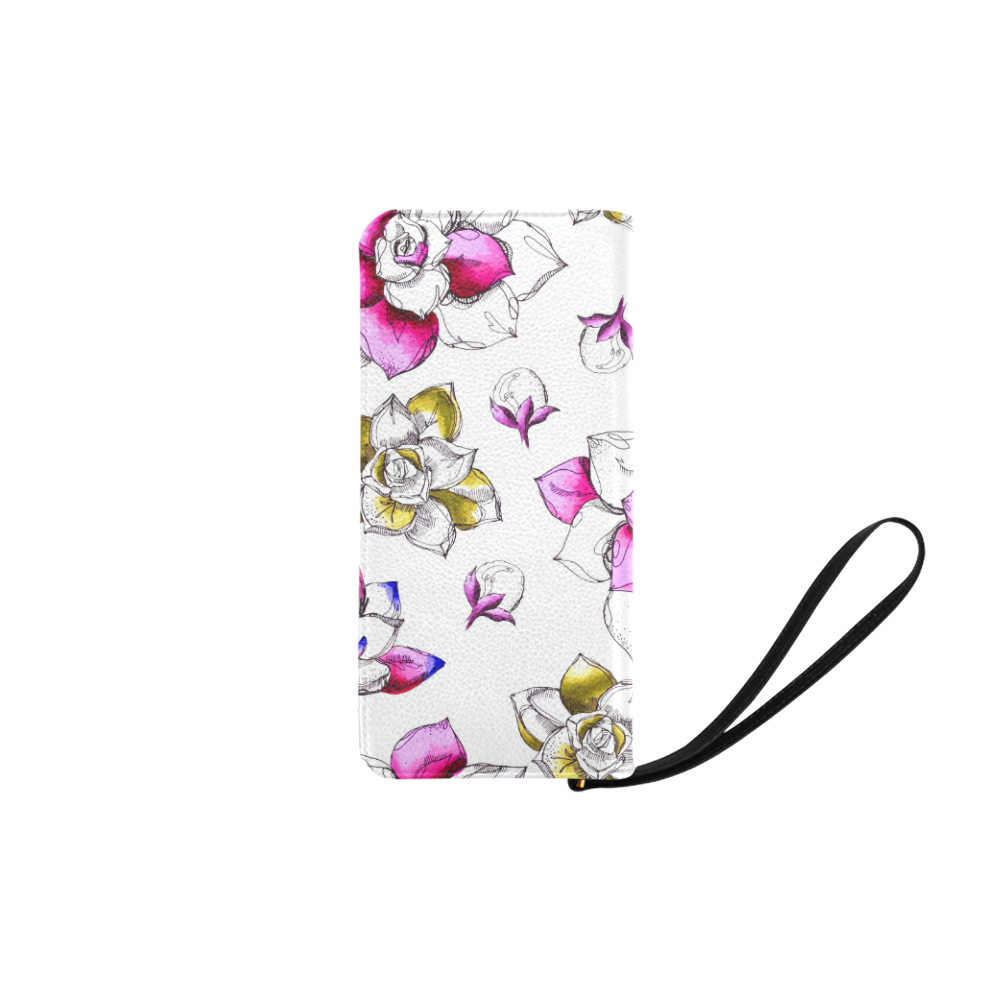 floral pink Women's Clutch Purse (Model 1637)