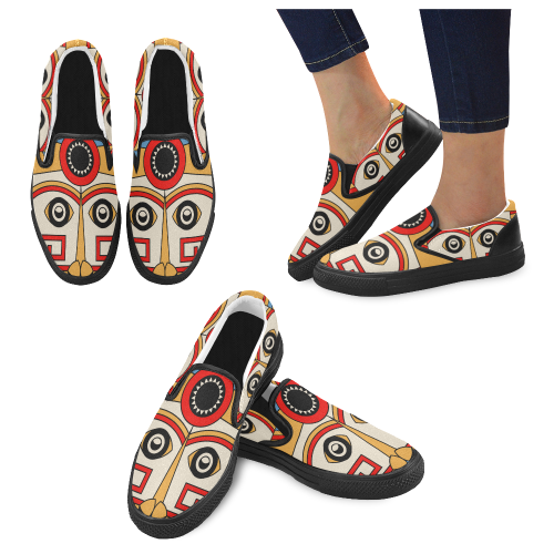 Aztec Religion Tribal Men's Unusual Slip-on Canvas Shoes (Model 019)