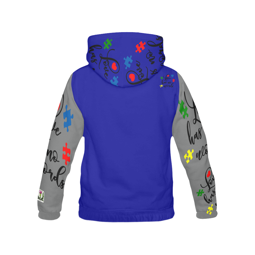 Fairlings Delight's Autism- Love has no words Men's Hoodie 53086Hh All Over Print Hoodie for Men (USA Size) (Model H13)