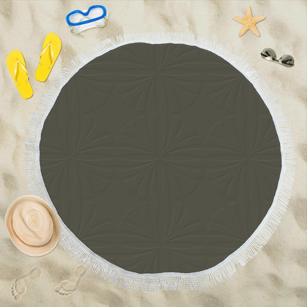 Deep Bronze Taupe Circular Beach Shawl 59"x 59"