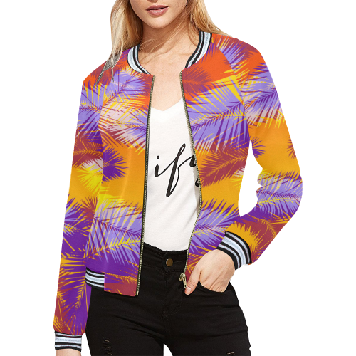 Tropical summer pop art All Over Print Bomber Jacket for Women (Model H21)
