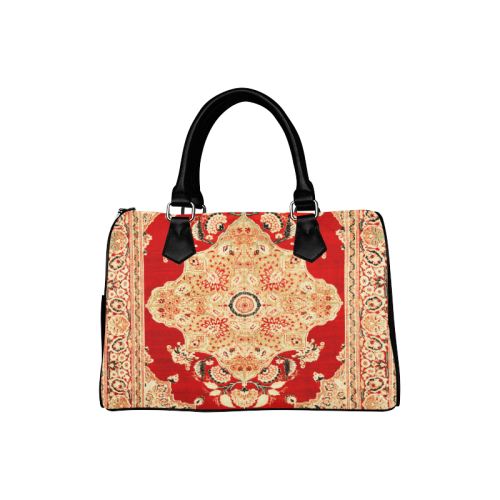 Persian Carpet Hadji Jallili Tabriz Red Gold Boston Handbag (Model 1621)