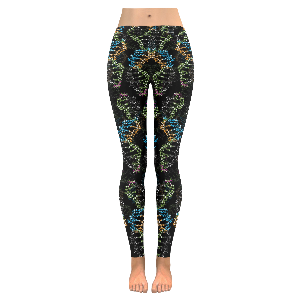 DNA pattern - Biology - Scientist Women's Low Rise Leggings (Invisible Stitch) (Model L05)