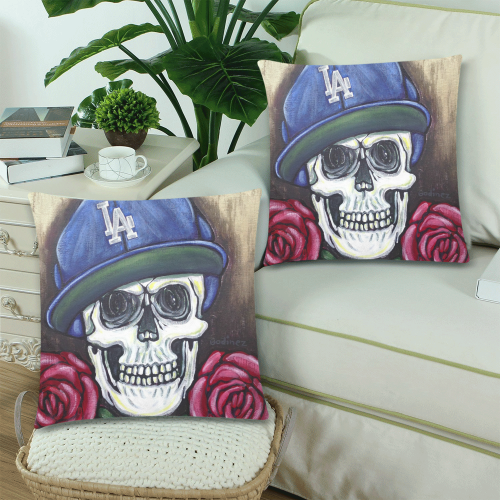 To Live & Die in LA Custom Zippered Pillow Cases 18"x 18" (Twin Sides) (Set of 2)