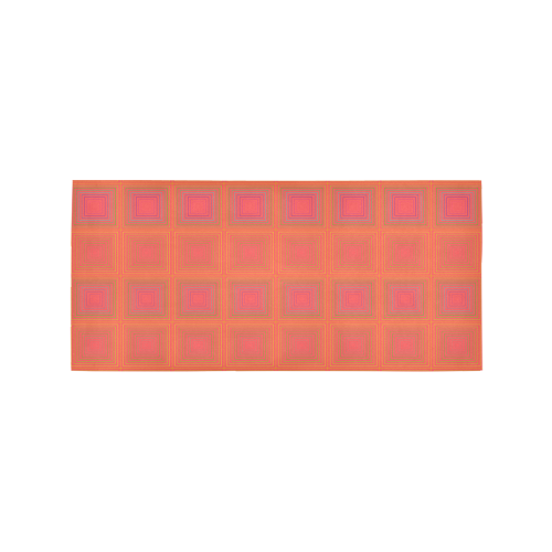Pale pink golden multiple squares Area Rug 7'x3'3''