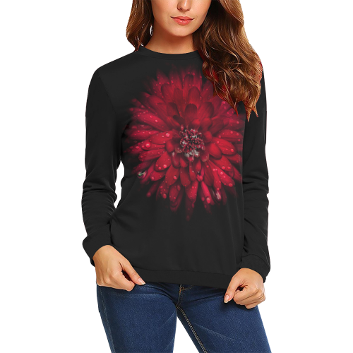 Backyard Flowers 45 Color Version All Over Print Crewneck Sweatshirt for Women (Model H18)