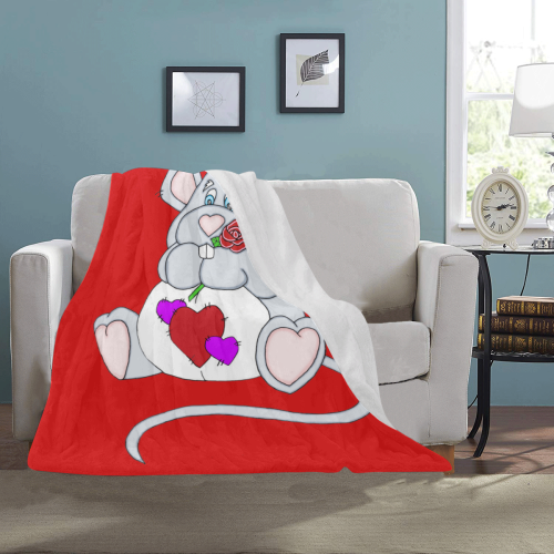 Valentine Mouse Red Ultra-Soft Micro Fleece Blanket 40"x50"