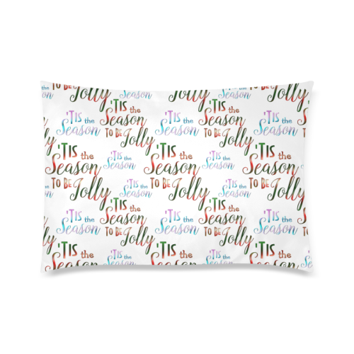 Christmas 'Tis The Season Pattern on White Custom Zippered Pillow Case 20"x30"(Twin Sides)