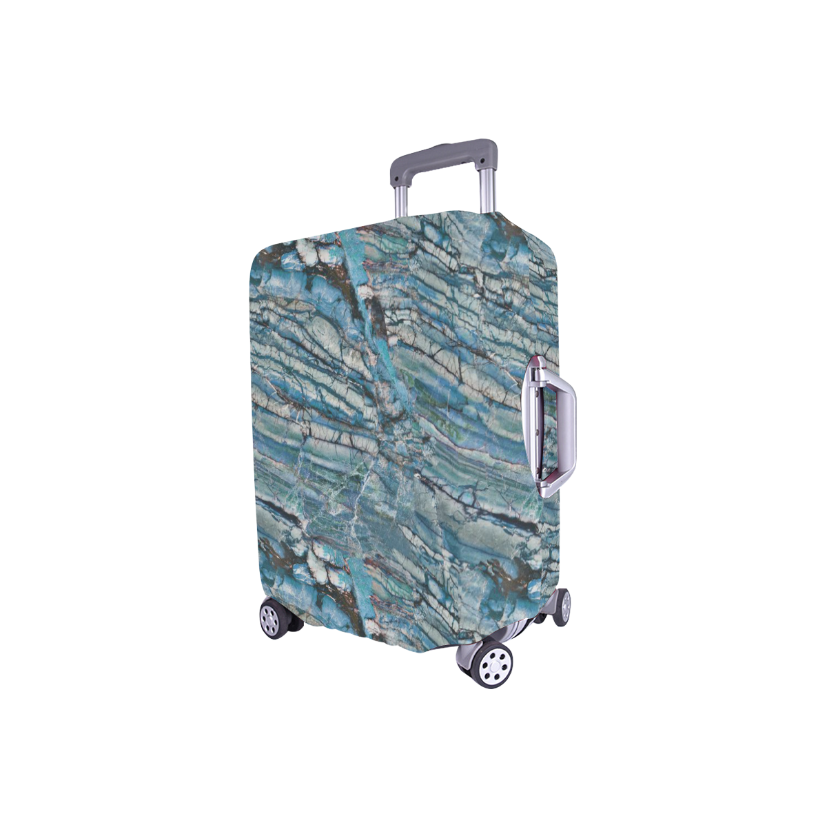 Italian Marble,Taekwood Blu, blue Luggage Cover/Small 18"-21"