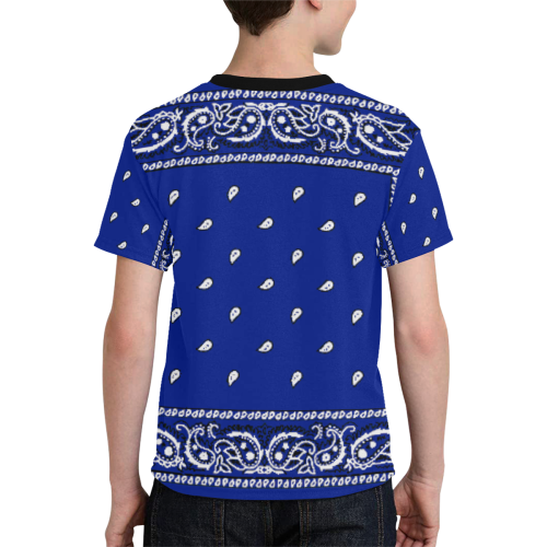 KERCHIEF PATTERN BLUE Kids' All Over Print T-shirt (Model T65)