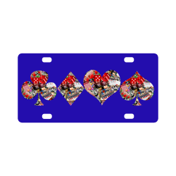 Las Vegas Playing Card Shapes on Blue Classic License Plate