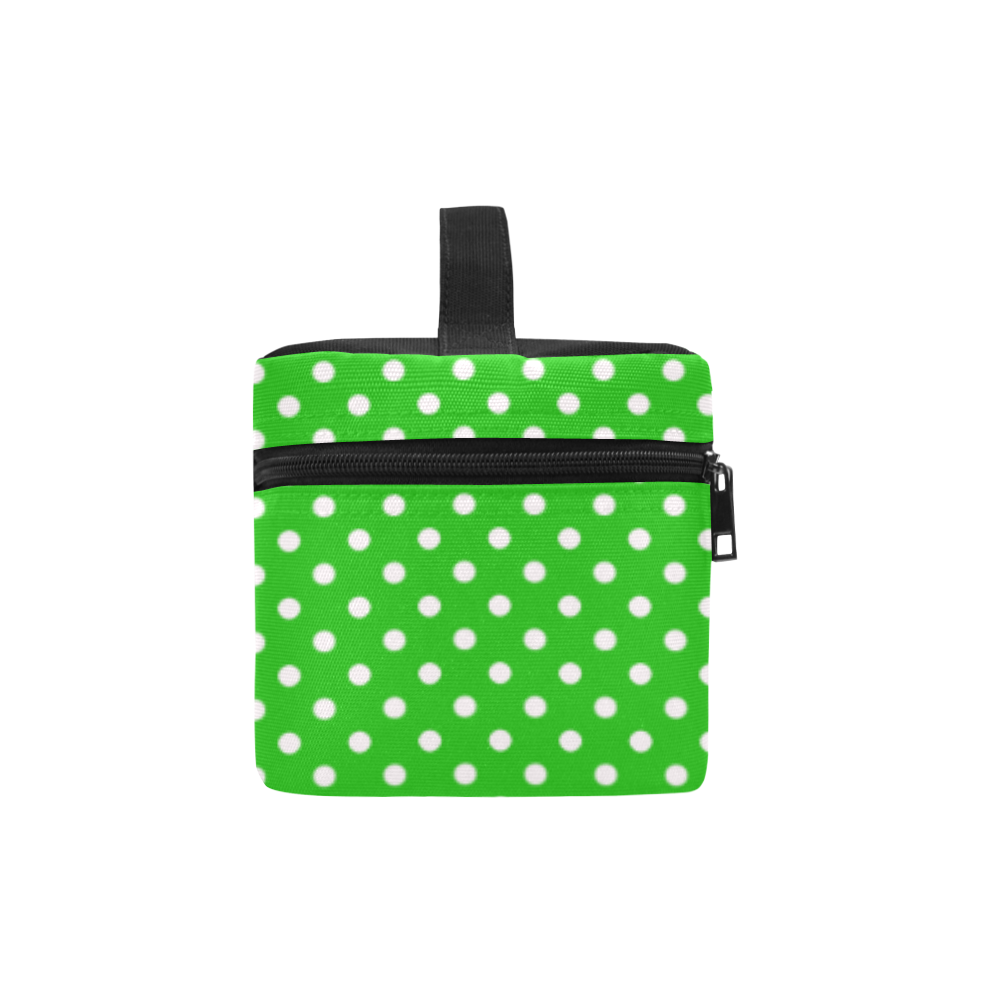 Green polka dots Lunch Bag/Large (Model 1658)