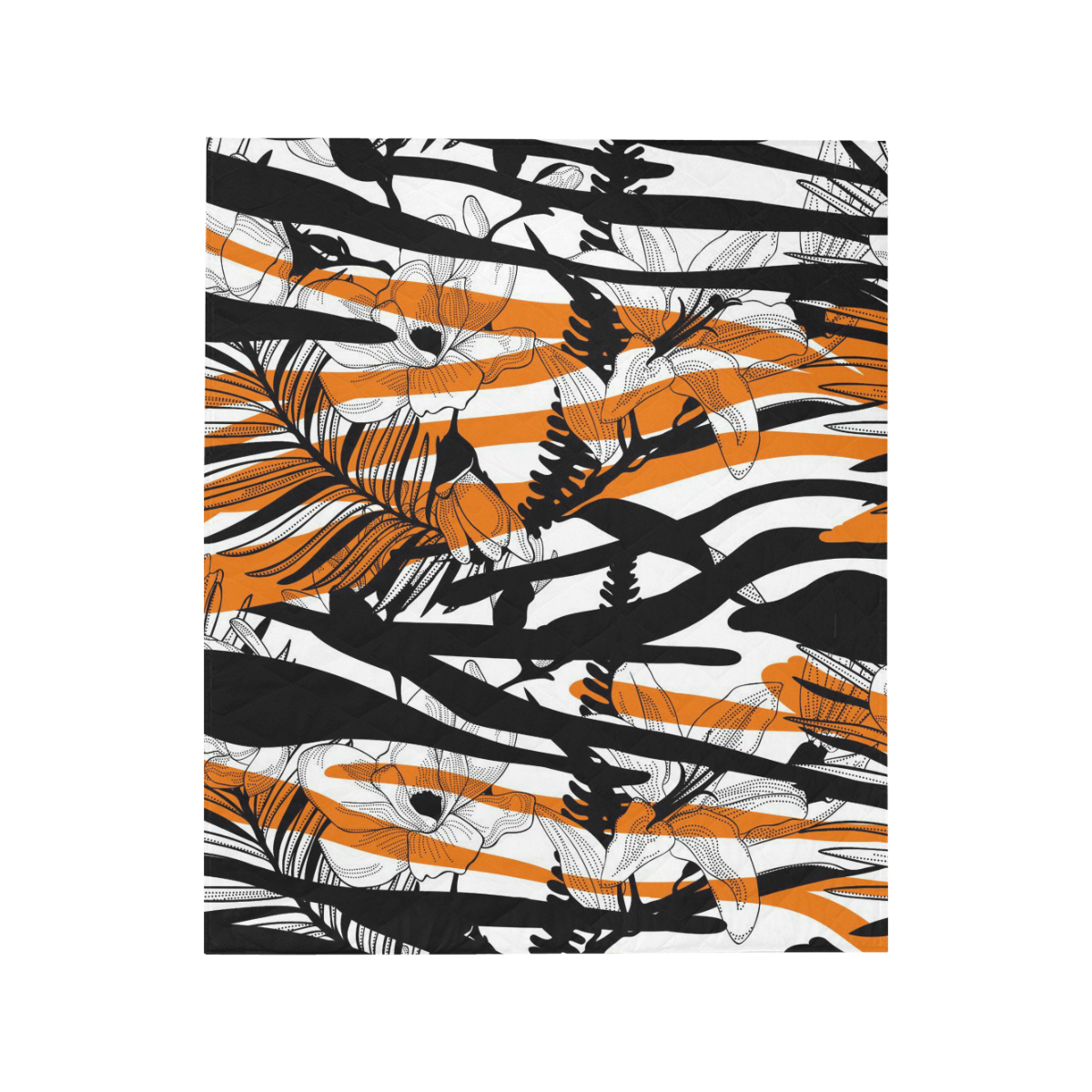 Floral Tiger Print Quilt 50"x60"