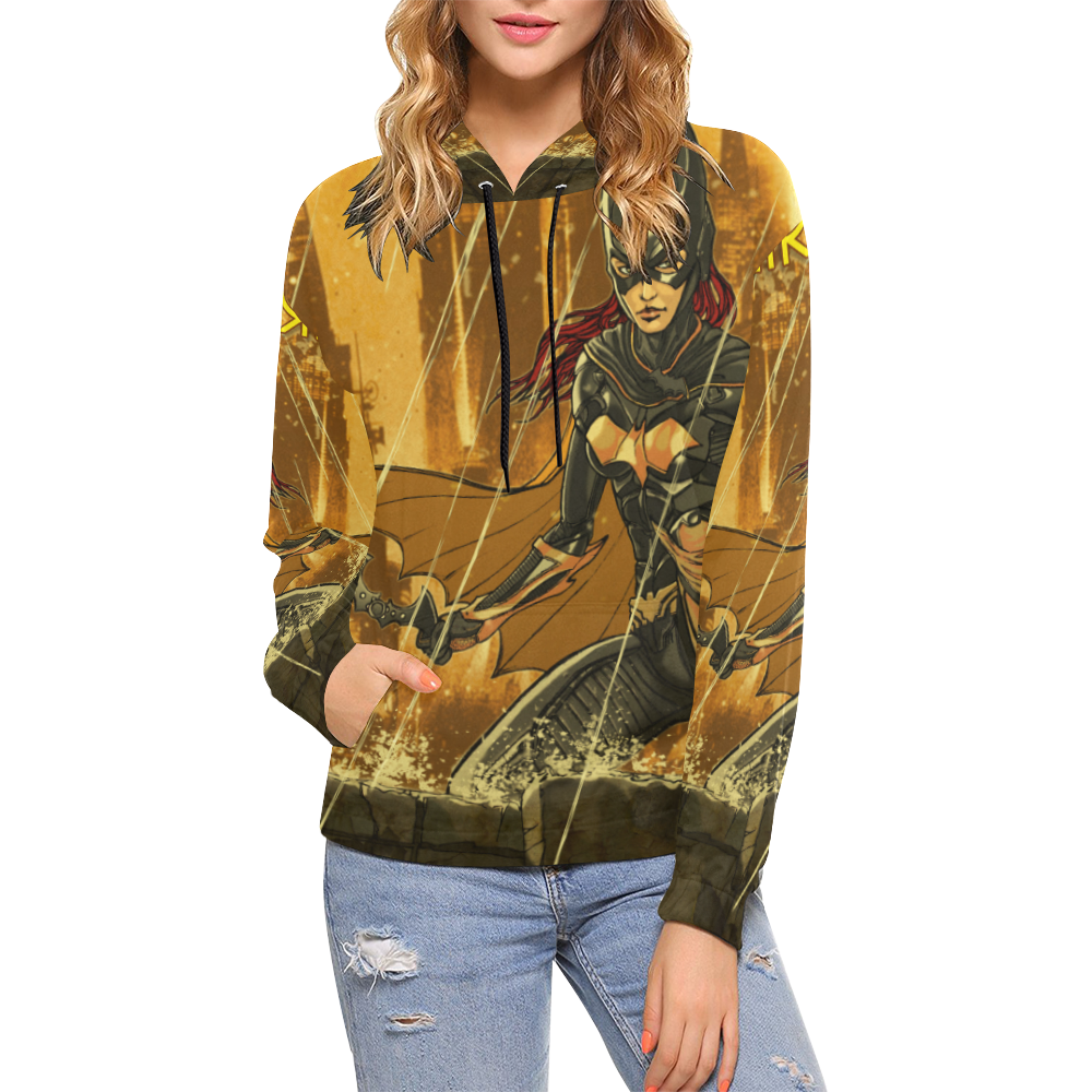Batgirl All Over Print Hoodie for Women (USA Size) (Model H13)