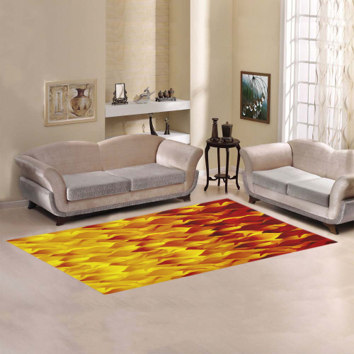 Hot Fire and Flames Halloween Decor Area Rug 7'x3'3''