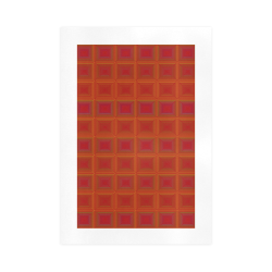 Red orange golden multicolored multiple squares Art Print 16‘’x23‘’