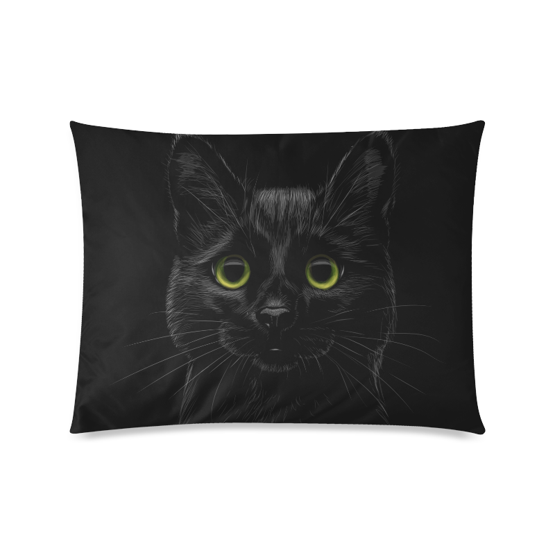 Black Cat Custom Zippered Pillow Case 20"x26"(Twin Sides)