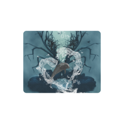 Dolphin jumping by a heart Rectangle Mousepad