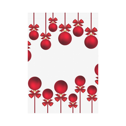 Red Christmas Ornaments with Bows Garden Flag 28''x40'' （Without Flagpole）