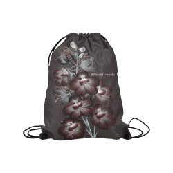 Stella dark floral Medium Drawstring Bag Model 1604 (Twin Sides) 13.8"(W) * 18.1"(H)