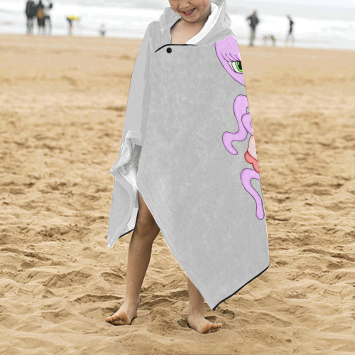 Octavia Octopus Lt Grey Kids' Hooded Bath Towels