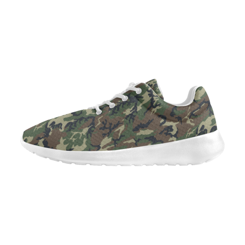Woodland Forest Green Camouflage Men's Athletic Shoes (Model 0200)