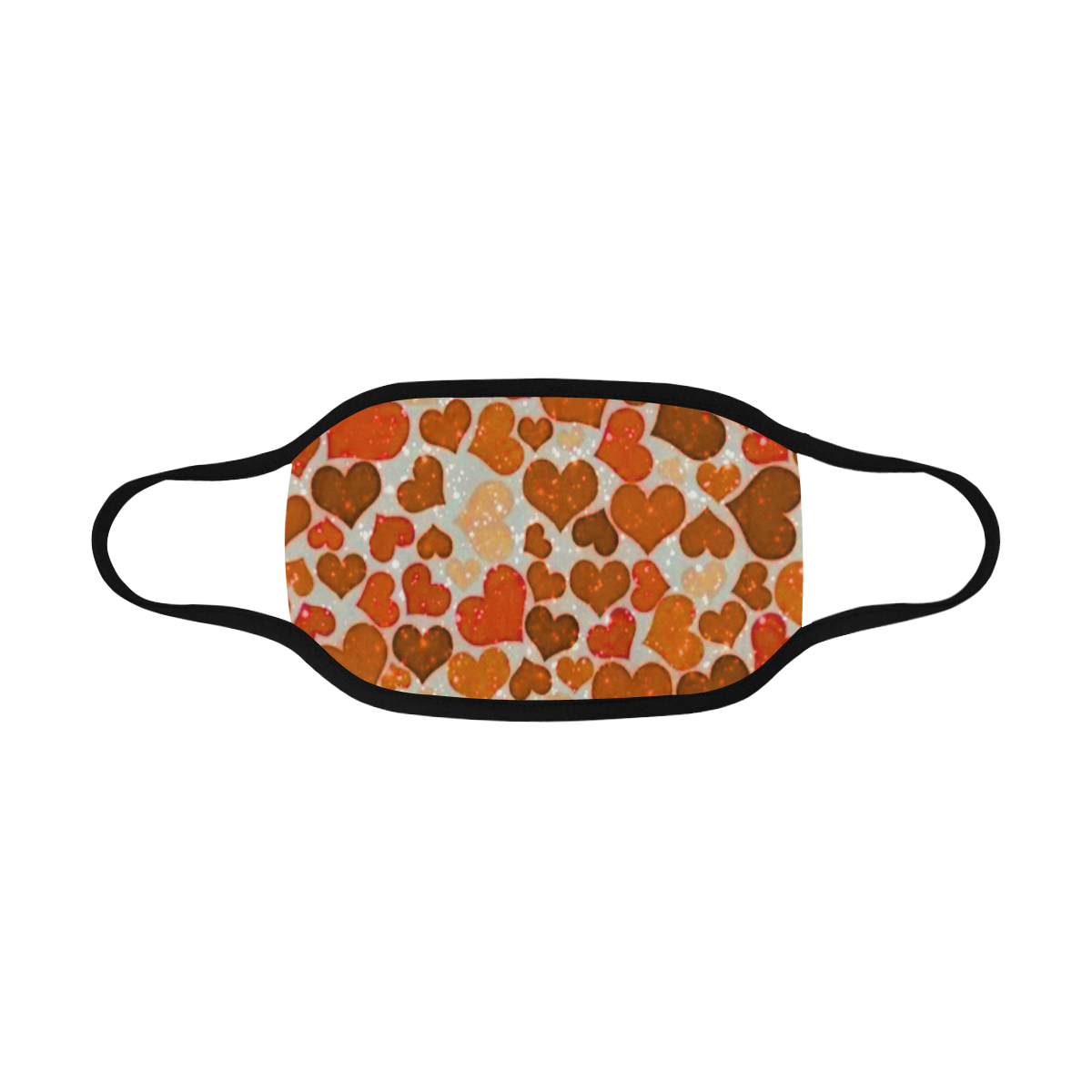 sparkling hearts,orange by JamColors Mouth Mask