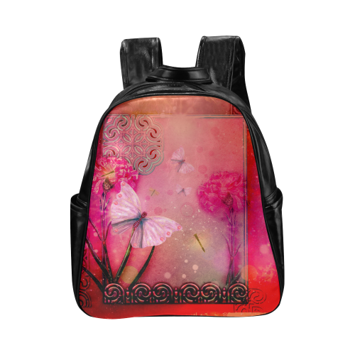 Wonderful butterflies Multi-Pockets Backpack (Model 1636)