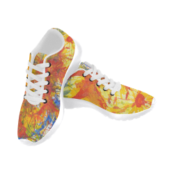 aflame with flower art Women's Running Shoes/Large Size (Model 020)