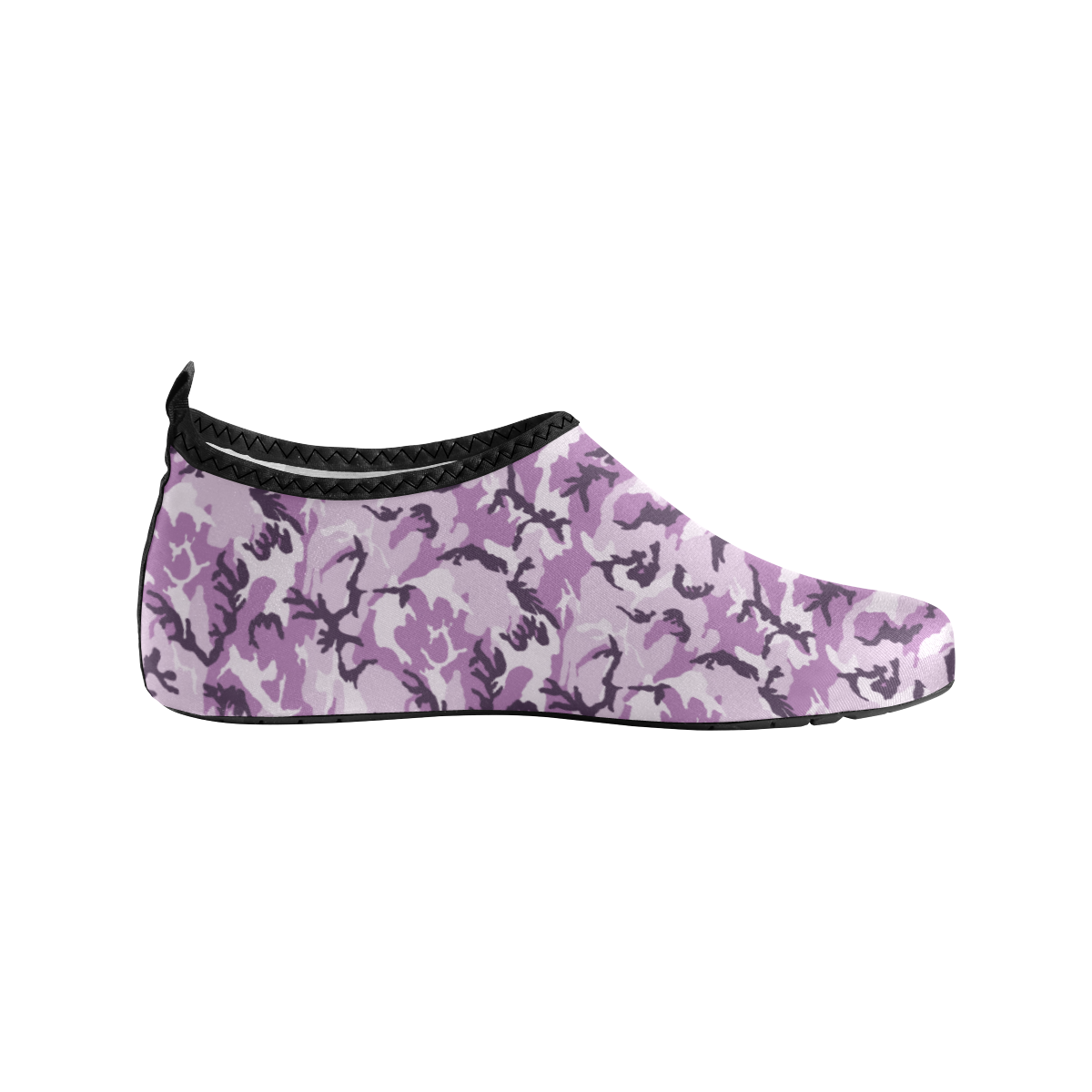 Woodland Pink Purple Camouflage Kids' Slip-On Water Shoes (Model 056)