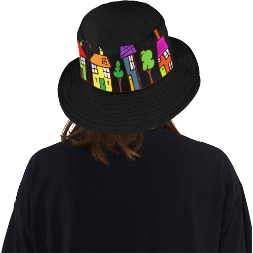Funny Houses All Over Print Bucket Hat