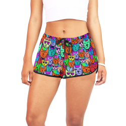 Rainbow Cats Women's All Over Print Relaxed Shorts (Model L19)