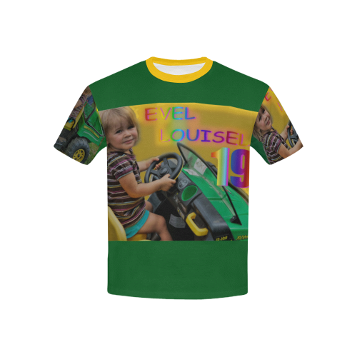 EV LWE Kids' All Over Print T-Shirt with Solid Color Neck (Model T40)