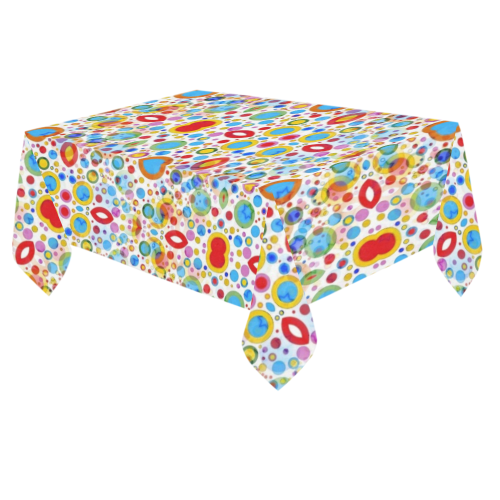 70er Pattern by K.Merske Cotton Linen Tablecloth 60"x 84"