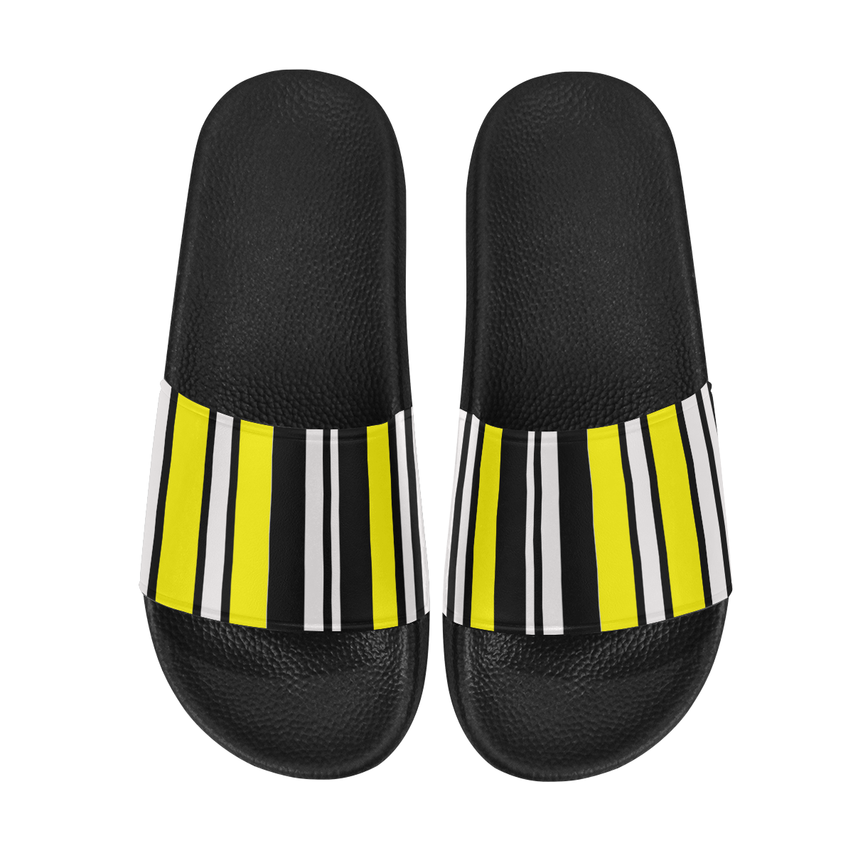 by stripes Men's Slide Sandals/Large Size (Model 057)