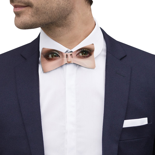 blonde girl with open mouth Custom Bow Tie