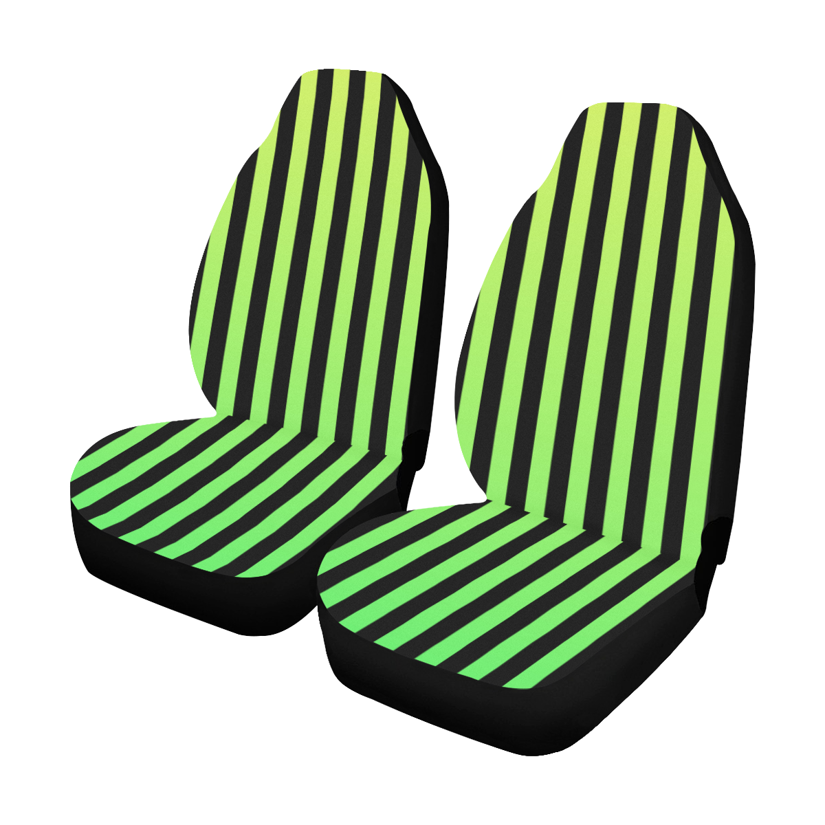 Green Ombre on Black Car Seat Covers (Set of 2)