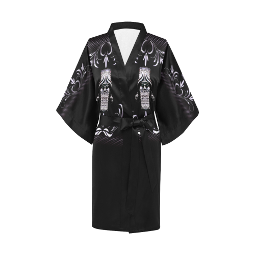 Lamassu In Black Kimono Robe