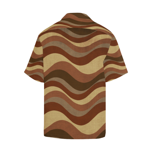 Shades Of Brown Waves Hawaiian Shirt (Model T58)