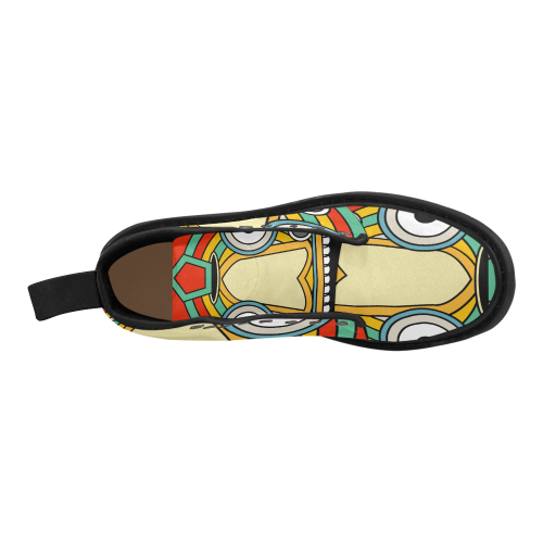 indian tribal Martin Boots for Men (Black) (Model 1203H)
