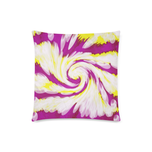 Pink Yellow Tie Dye Swirl Abstract Custom Zippered Pillow Case 18"x18"(Twin Sides)