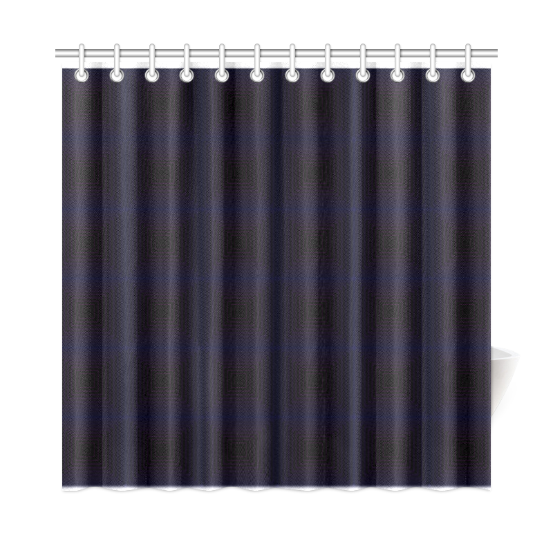 Royal blue on black squares Shower Curtain 72"x72"