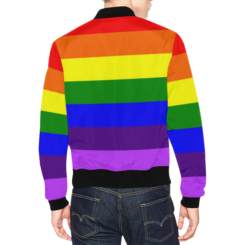 Rainbow Flag (Gay Pride - LGBTQIA+) All Over Print Bomber Jacket for Men (Model H19)