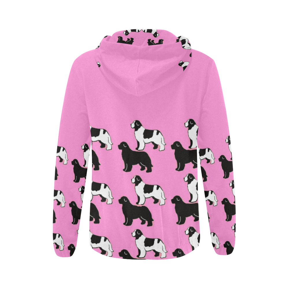 pink newfy jacket All Over Print Full Zip Hoodie for Women (Model H14)