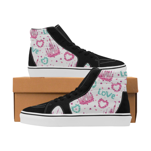 mickeylove1hightopvan Women's High Top Skateboarding Shoes (Model E001-1)