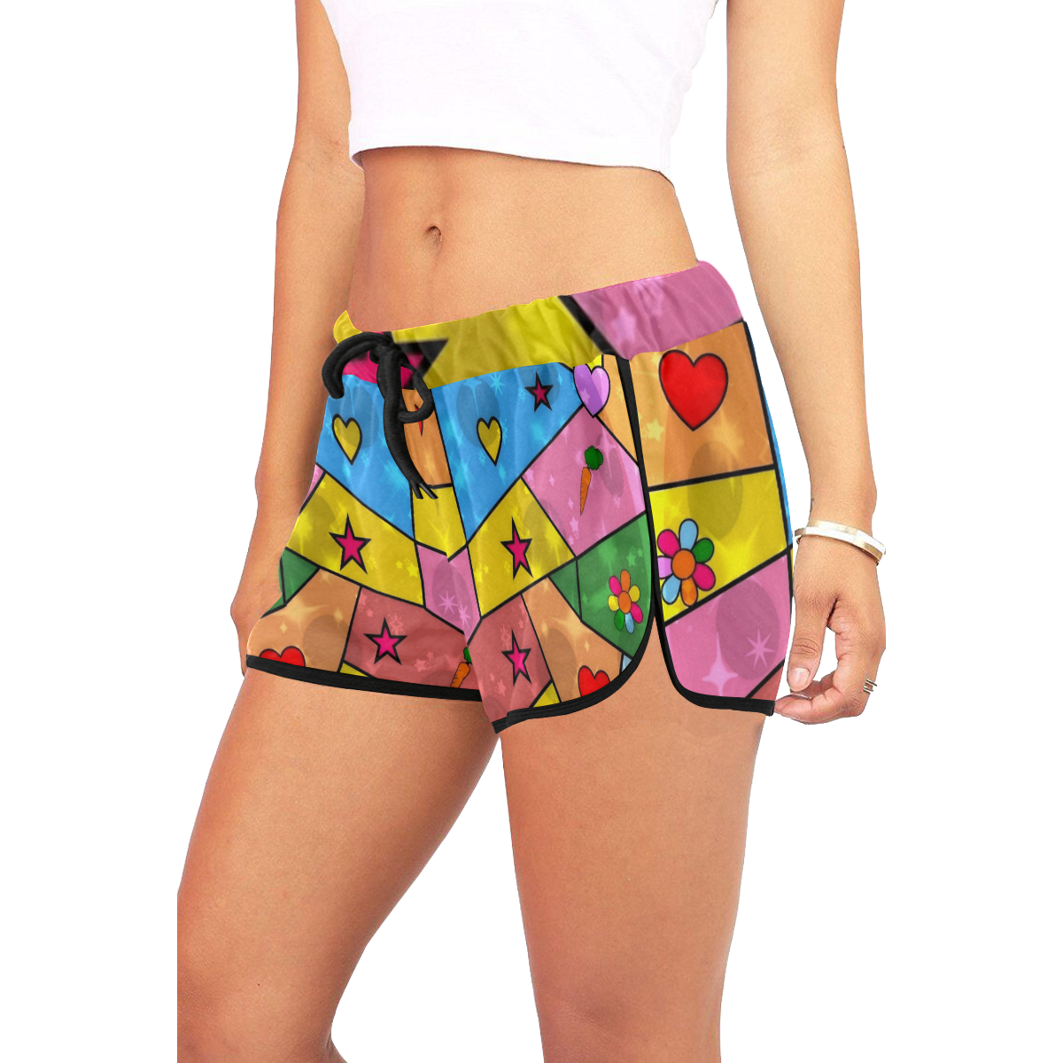 Popart Pattern by Nico Bielow Women's All Over Print Relaxed Shorts (Model L19)