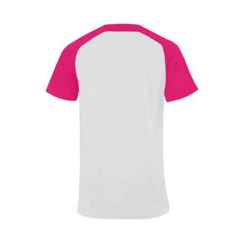 Raven Sugar Skull Pink Men's Raglan T-shirt Big Size (USA Size) (Model T11)