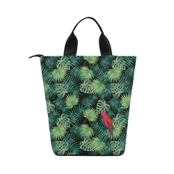 Parrot And Leaves Nylon Lunch Tote Bag (Model 1670)