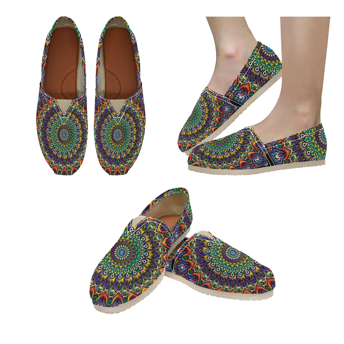 psychedelic shoes Women's Classic Canvas Slip-On (Model 1206)